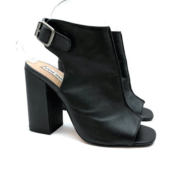 Steve Madden Slinng Talento Leather Open Toe Chunky Heel - Picture 3 of 13